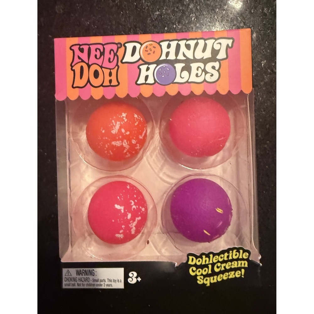 NeeDoh TIKTOK VIRAL 4 Pack Nee Doh Dohnut Holes Doughnut Donuts 🍩 - SET OF FOUR